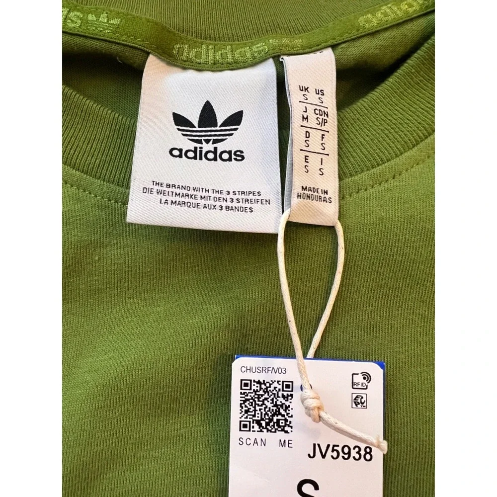 Mens S ADIDAS ORIGINALS logo‎ ESSENTIALS TREFOIL T TEE SHIRT Olive GREEN JV5938